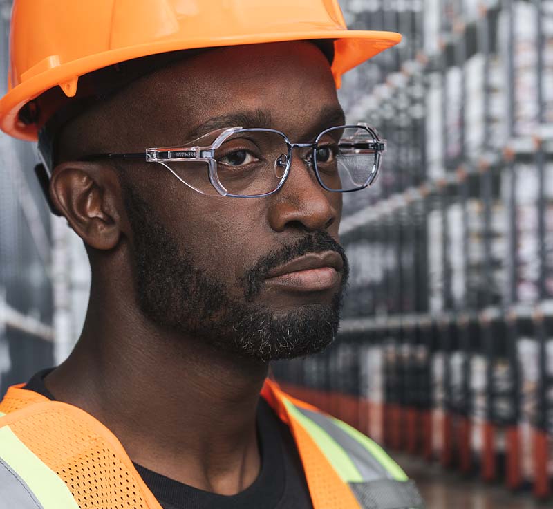 Man wearing luca frame